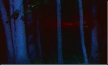 Simulação de estranha luz vermelha vista por Halt e seu grupo (Foto: History Channel)
